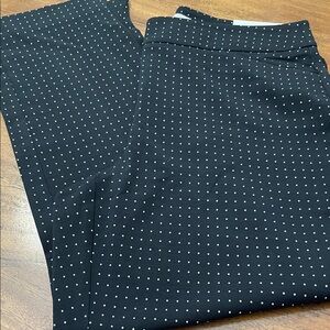 NWT Chicos Black with White Polka Dot Slim Leg Pants 1.5 or 10